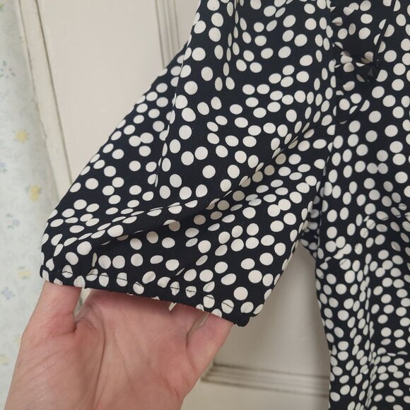 Lark & Ro women's puff sleeve fit & flare dress ruffles polka dots Size 2 - Picture 4 of 12